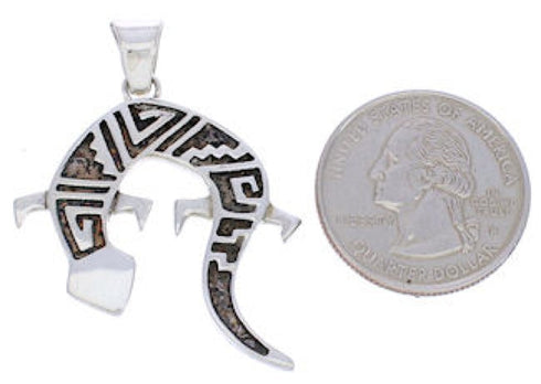 Multicolor Native American Design Gecko Reversible Pendant EX29490