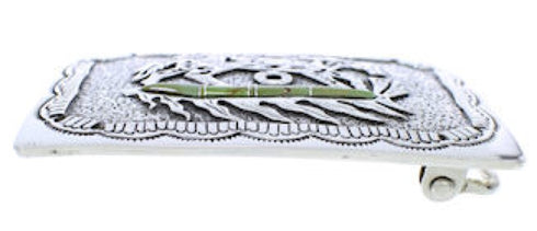 Sterling Silver Southwest Horse Feather Turquoise Belt Buckle EX29148