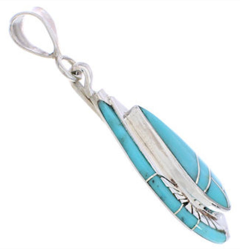 Turquoise Genuine Sterling Silver Southwest Pendant EX29013