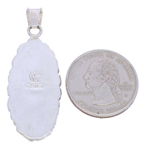 Genuine Sterling Silver And Turquoise Pendant Jewelry EX29046