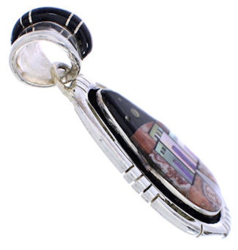 Sterling Silver Native American Design Multicolor Pendant PX29792