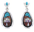 Sterling Silver Native American Design Multicolor Earrings PX29816