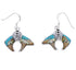 Multicolor Silver Bear Native American Village Design Earrings PX29818