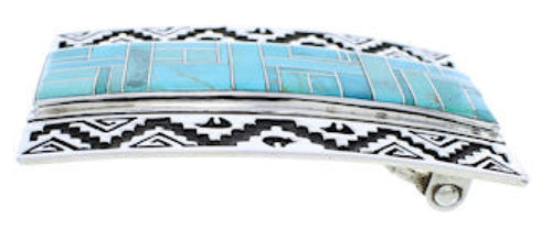 Sterling Silver Water Wave Bear Turquoise Jewelry Belt Buckle TX28710