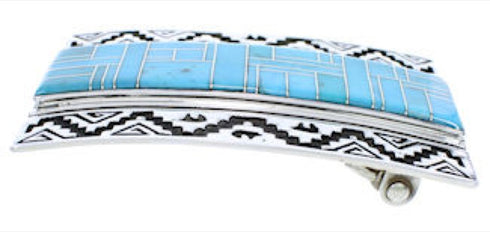 Genuine Sterling Silver Turquoise Water Wave Bear Belt Buckle TX28718