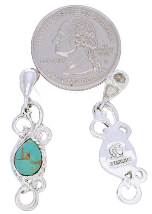 Flower Turquoise Southwestern Silver Earrings MX21882