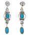 Flower Turquoise Southwestern Silver Earrings MX21882
