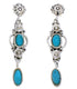 Flower Turquoise Southwestern Silver Earrings MX21882