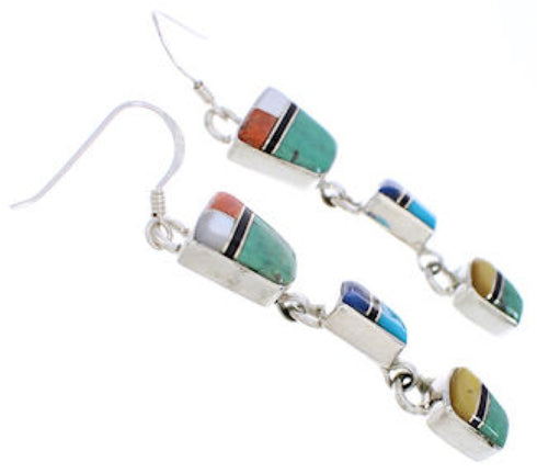 Sterling Silver Multicolor Jewelry Hook Dangle Earrings EX30433