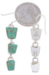 Sterling Silver Turquoise Inlay Southwest Hook Dangle Earrings EX30449