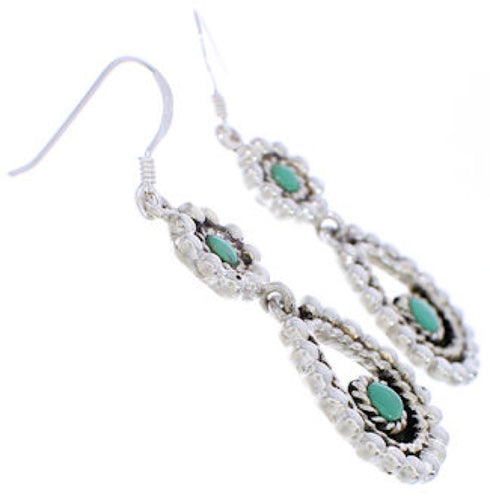 Sterling Silver Turquoise Southwest Hook Dangle Earrings EX30453