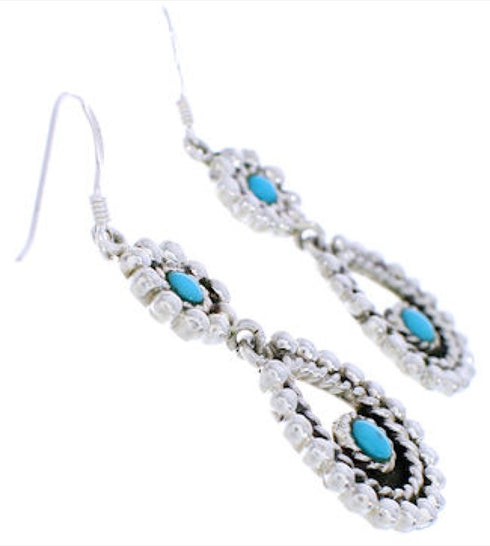 Southwest Turquoise Jewelry Silver Hook Dangle Earrings EX30455