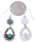 Southwest Turquoise Jewelry Silver Hook Dangle Earrings EX30455