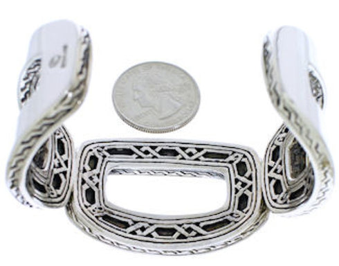 Genuine Sterling Silver Turquoise Inlay Cuff Bracelet MX27056