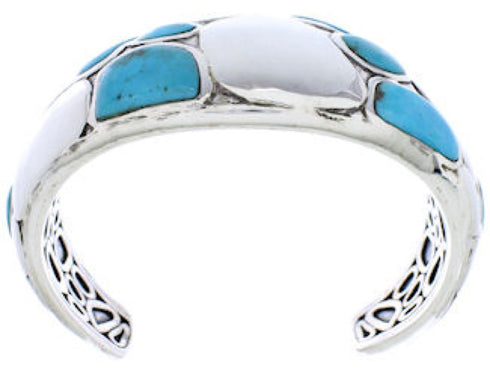 Sterling Silver Southwest Turquoise Inlay Cuff Bracelet MX27078