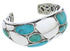 Silver Turquoise Inlay Jewelry Southwest Cuff Bracelet MX27082