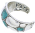 Silver Turquoise Inlay Southwestern Cuff Bracelet MX27089