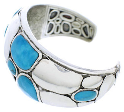 Silver Southwestern Jewelry Turquoise Inlay Cuff Bracelet MX27097