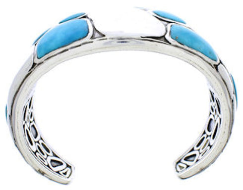 Silver Southwestern Jewelry Turquoise Inlay Cuff Bracelet MX27097