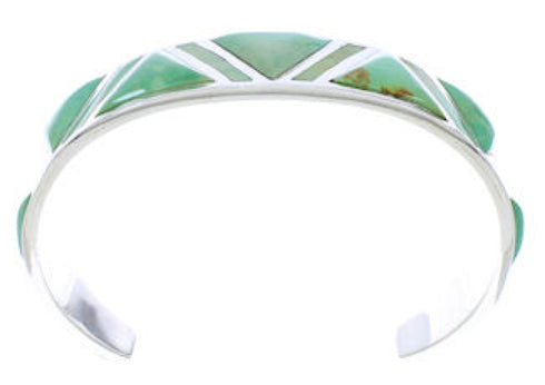 Southwest Turquoise Inlay Sterling Silver Cuff Bracelet EX27624
