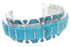 Turquoise Inlay Genuine Sterling Silver Jewelry Cuff Bracelet EX27718