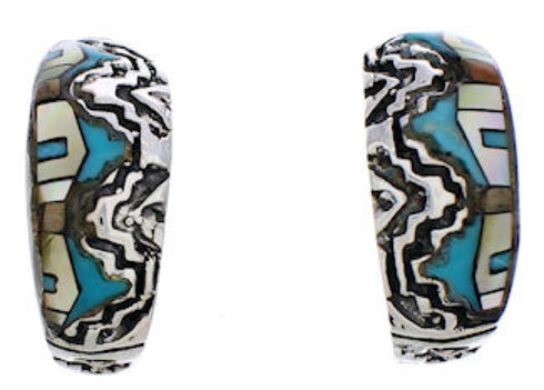 Native American Village Or Pueblo Design Multicolor Earrings FX30955