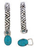 Turquoise Sterling Silver Interchangeable Post Hoop Earrings JX23127