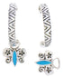 Butterfly Turquoise Flower Interchangeable Hoop Earrings JX23414