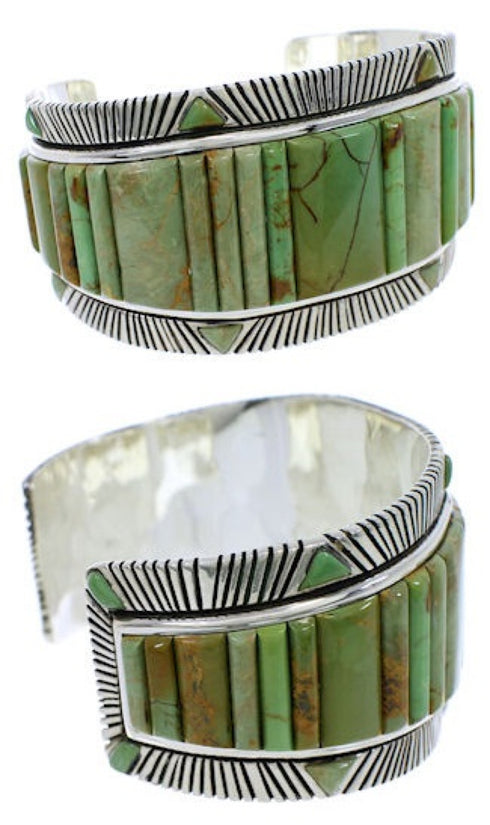 Silver Turquoise Southwest Cuff Bracelet Jewelry FX27375