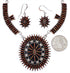 Oyster Shell Sterling Silver Link Necklace And Earrings Set PX35797