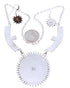 Oyster Shell Sterling Silver Link Necklace And Earrings Set PX35797