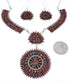Southwest Jewelry Red Oyster Shell Link Necklace Earrings Set PX35830