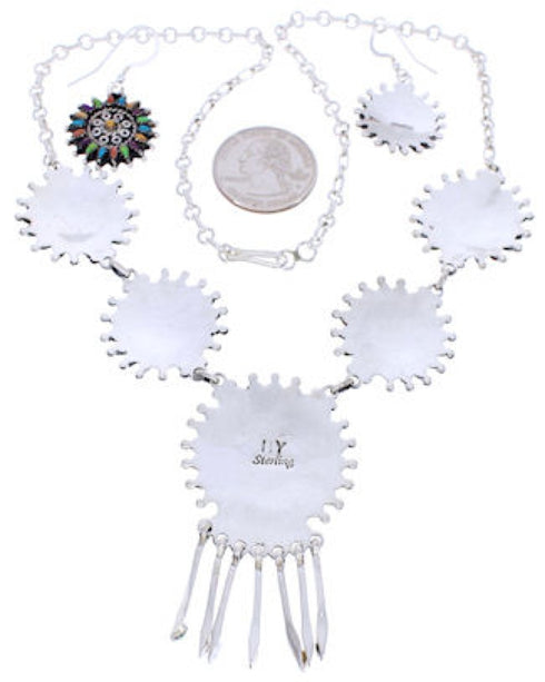 Southwestern Multicolor Earrings And Link Necklace PX35839