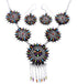 Genuine Silver Multicolor Jewelry Link Necklace Earrings PX35846