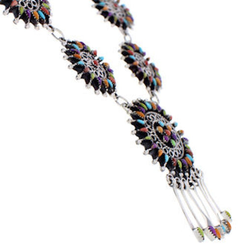 Genuine Silver Multicolor Jewelry Link Necklace Earrings PX35846