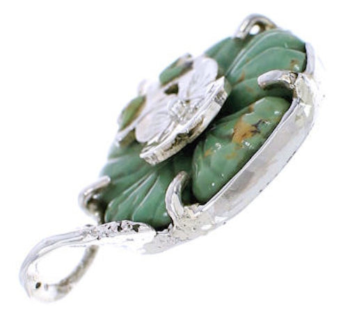 Sterling Silver Turquoise Flower Dragonfly Jewelry Pendant MX23959