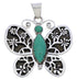Southwest Butterfly Flower Turquoise Sterling Silver Pendant MX24076