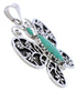 Southwest Butterfly Flower Turquoise Sterling Silver Pendant MX24076