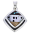 Sterling Silver Native American Design Multicolor Pendant MX21957