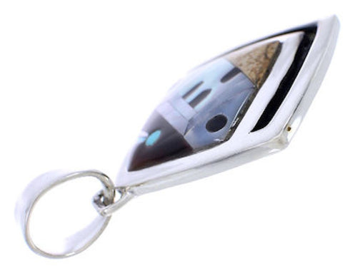 Sterling Silver Native American Design Multicolor Pendant MX21957