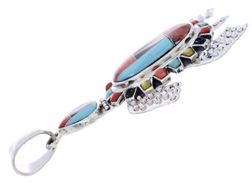 Turtle Multicolor Inlay Silver Slide Pendant MX21984