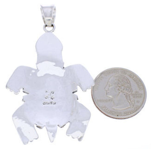 Turtle Multicolor Inlay Silver Slide Pendant MX21984