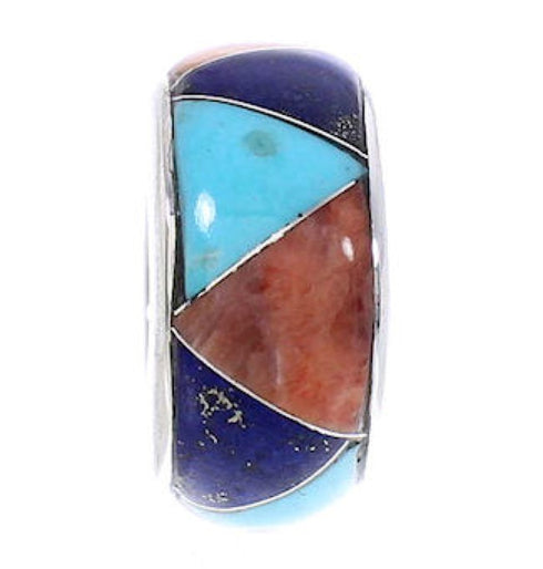 Multicolor Inlay Sterling Silver Bead Pendant MX22080