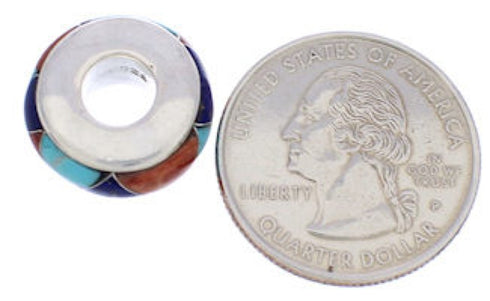 Multicolor Inlay Sterling Silver Bead Pendant MX22080