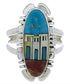 Authentic Multicolor Native American Design Ring Size 7-1/4 UX38433
