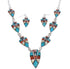 Silver Southwest Jewelry Multicolor Earrings Link Necklace Set PX36873