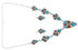 Silver Southwest Jewelry Multicolor Earrings Link Necklace Set PX36873