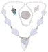 Silver Southwest Jewelry Multicolor Earrings Link Necklace Set PX36873