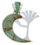Southwest Kokopelli Turquoise Inlay Sterling Silver Pendant EX28675
