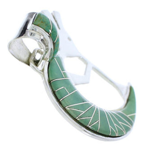 Turquoise Southwest Kokopelli Silver Slide Pendant EX28676